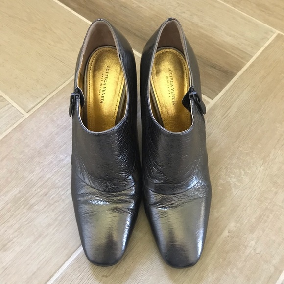 Bottega Veneta Gunmetal Metallic Ankle Booties - Picture 3 of 8